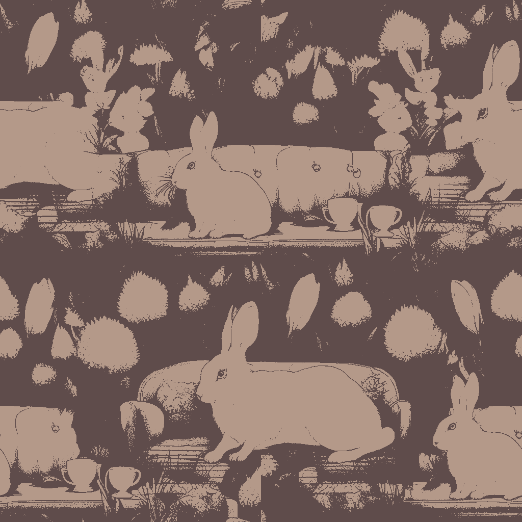 Rabbits Daydream in Claret