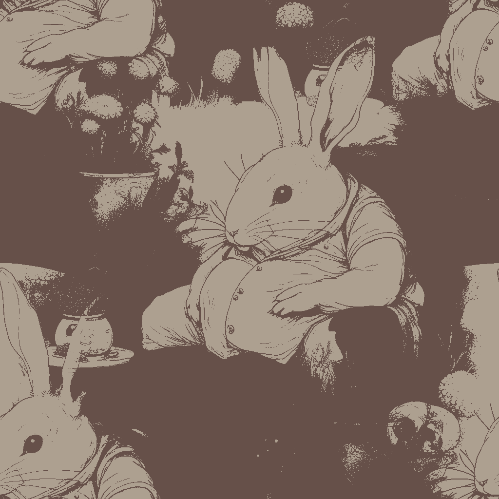 Rabbits Idyll in Amber