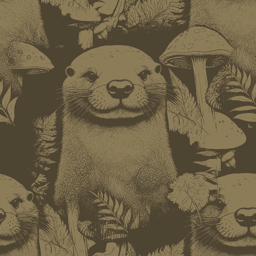 Otters Drift in Amber