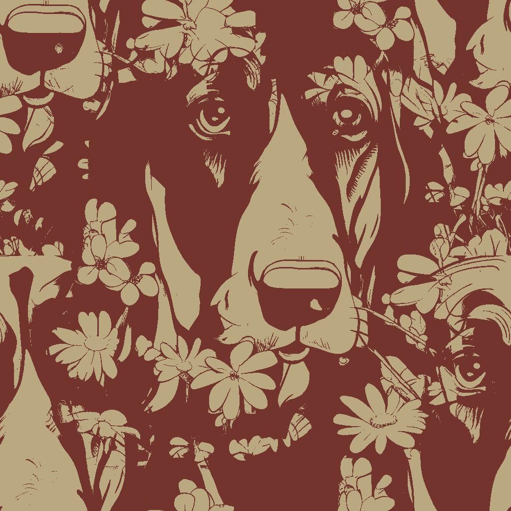 Dogs Daydream in Claret