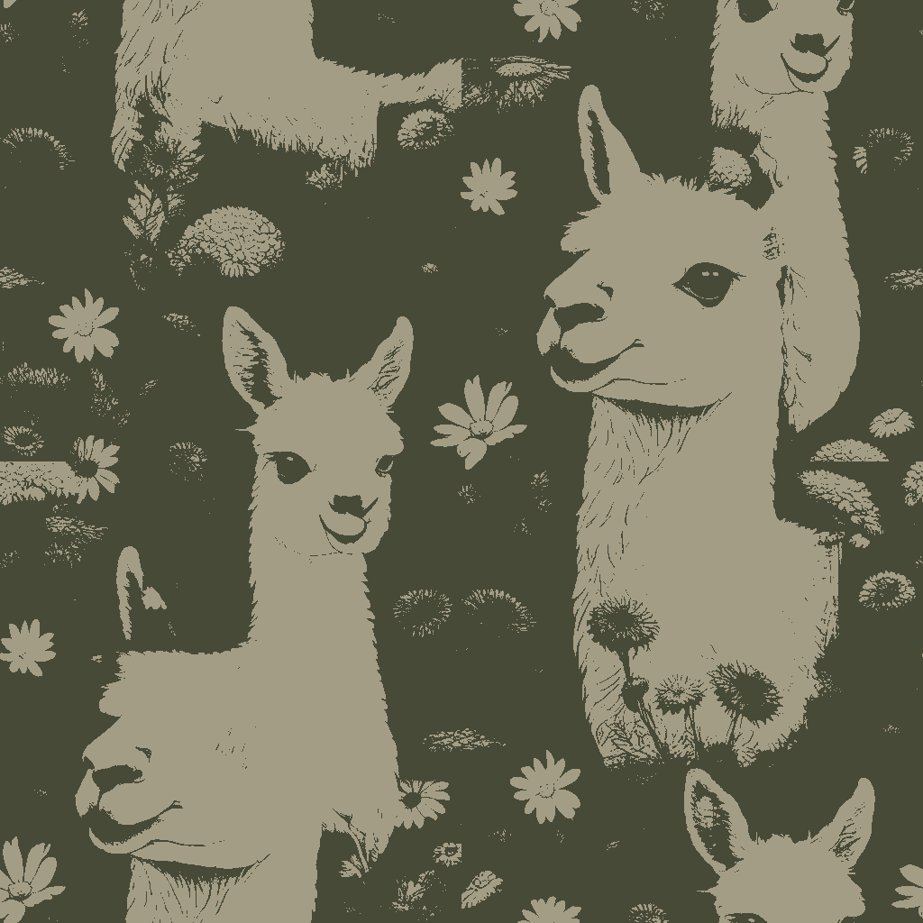 Llamas Idyll in Bottle Green