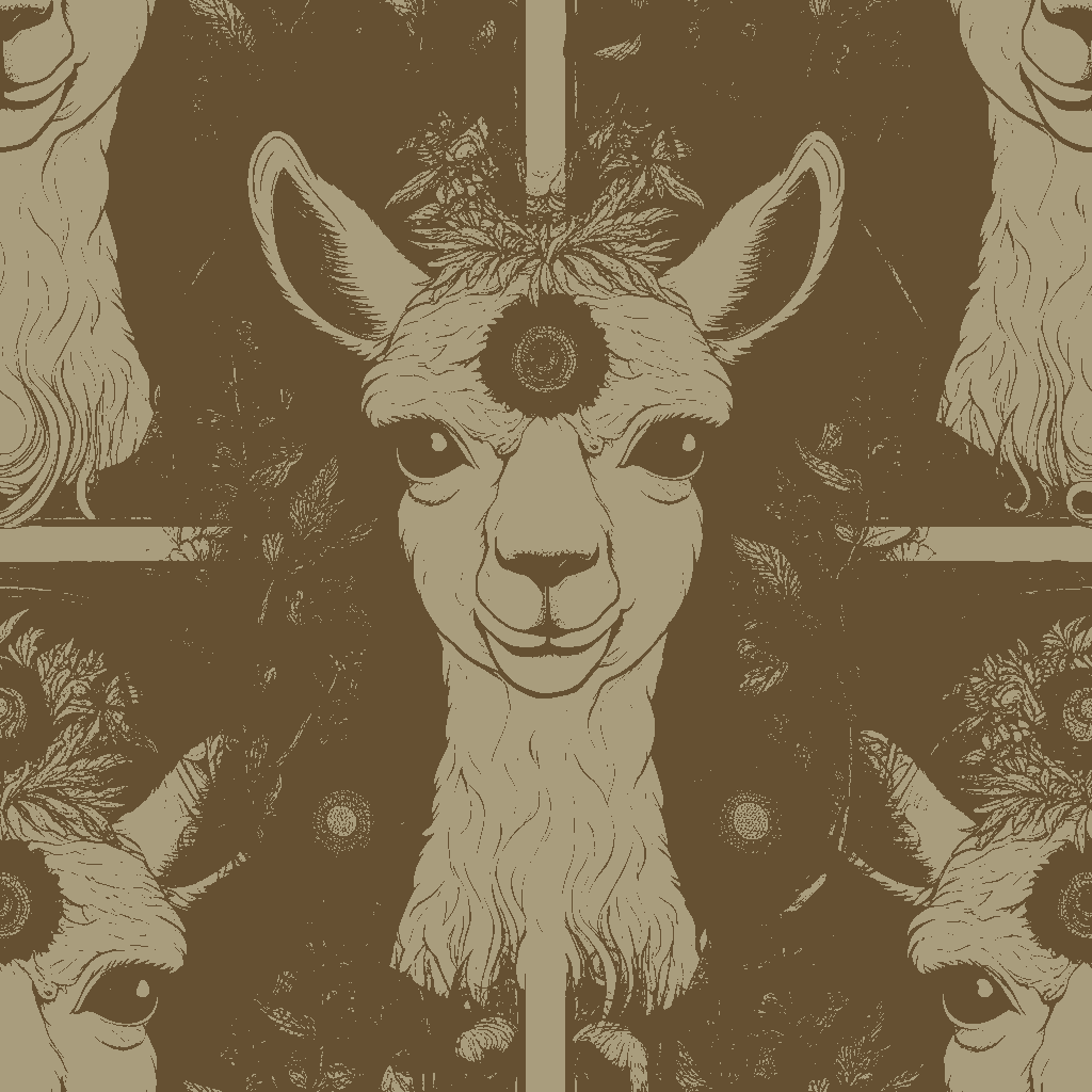 Llamas Slumber in Bottle Green