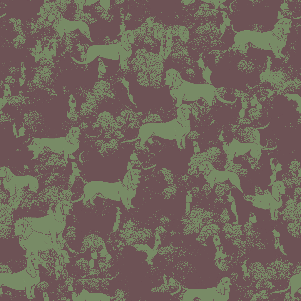 Dachshunds Reverie in Bottle Green