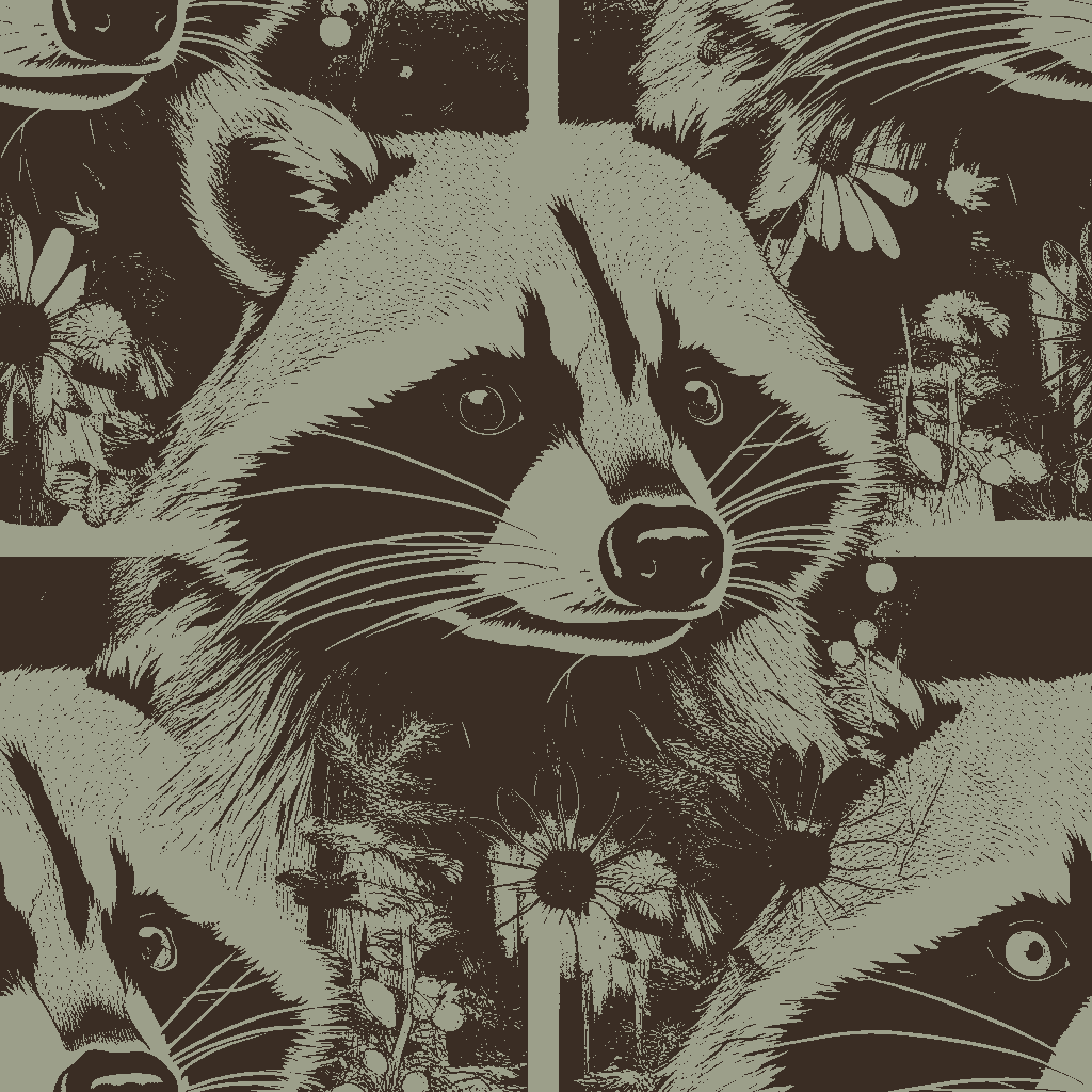 Raccoons Lullaby in Bottle Green
