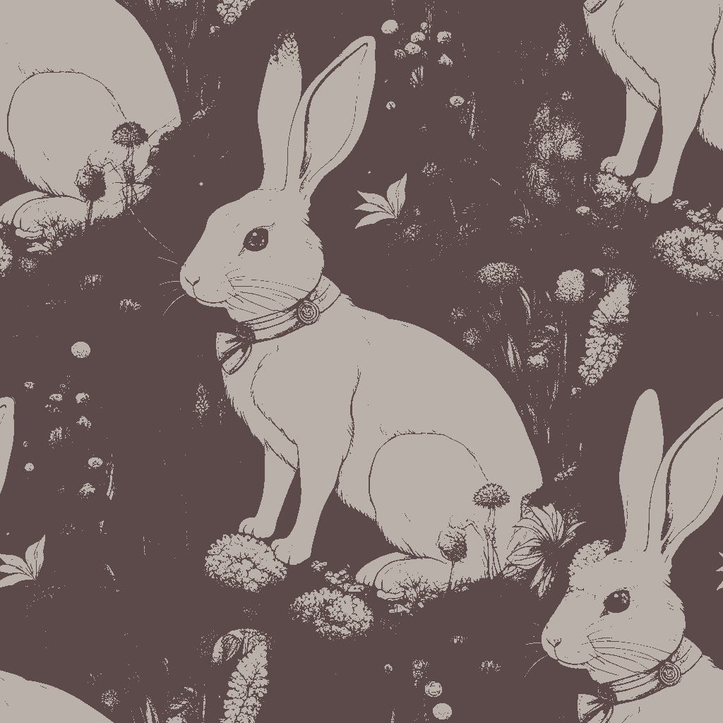 Rabbits Daydream in Claret