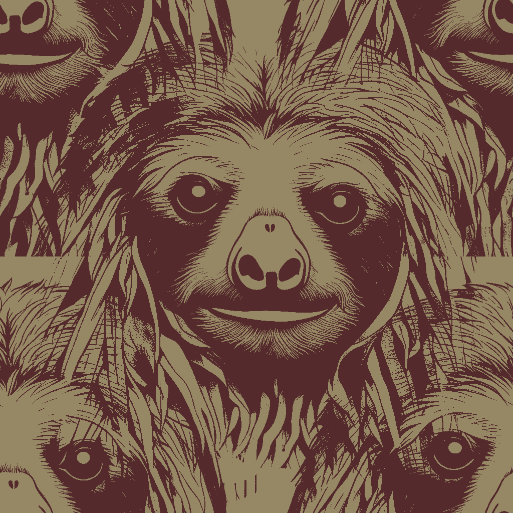Sloths Drift in Terracotta