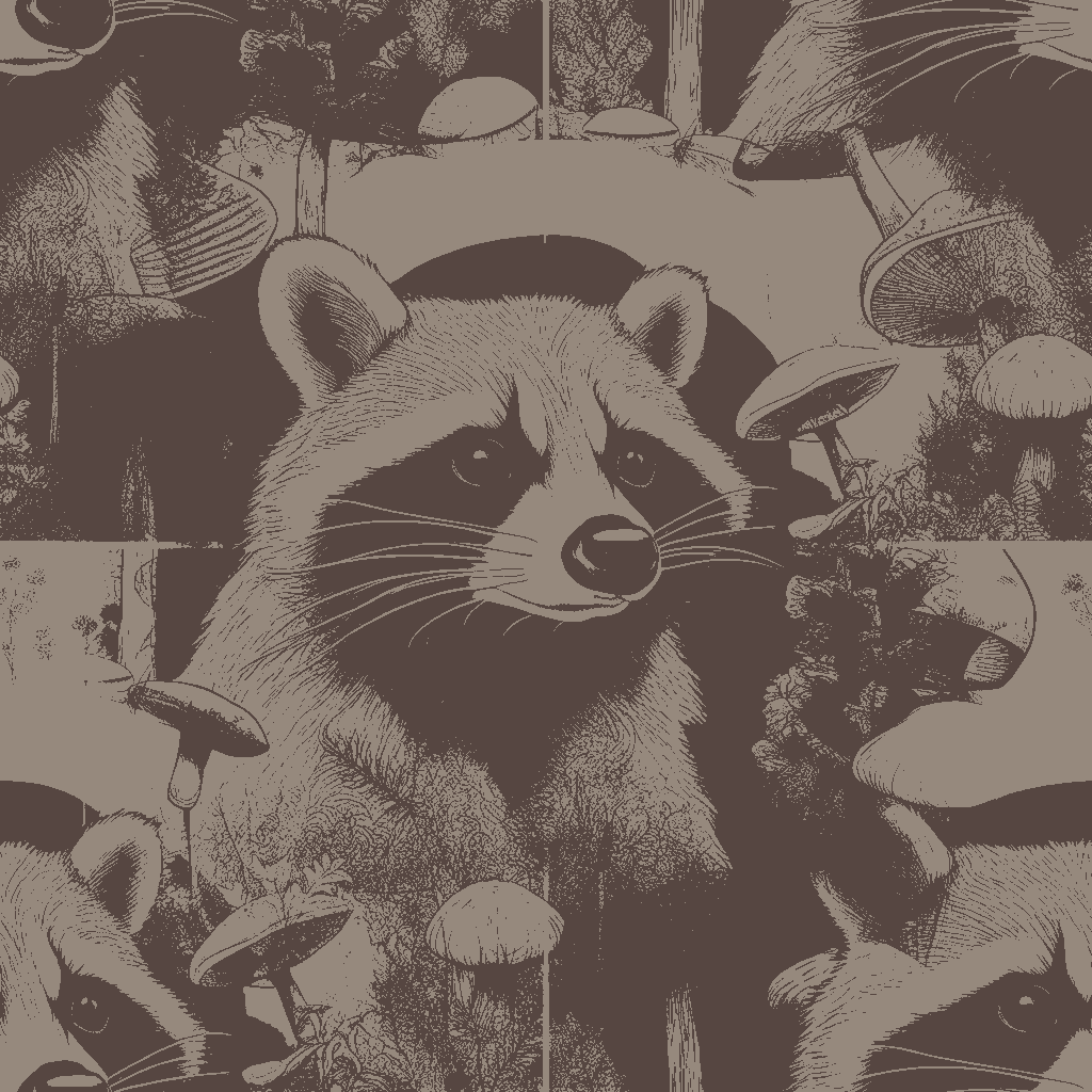 Raccoons Daydream in Claret