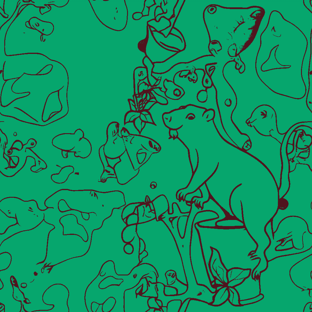 Capybaras Toast in Verdigris