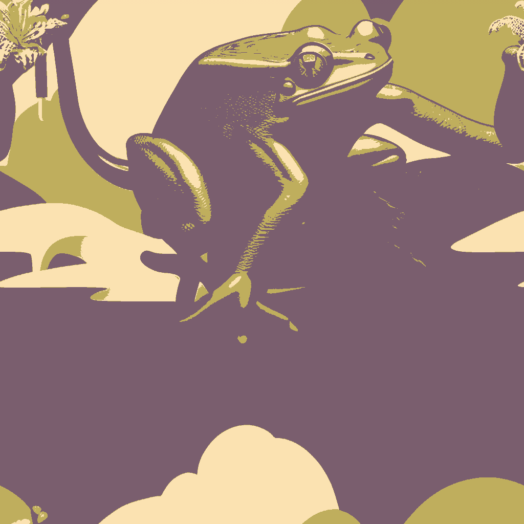 Frogs Tipple in Plum