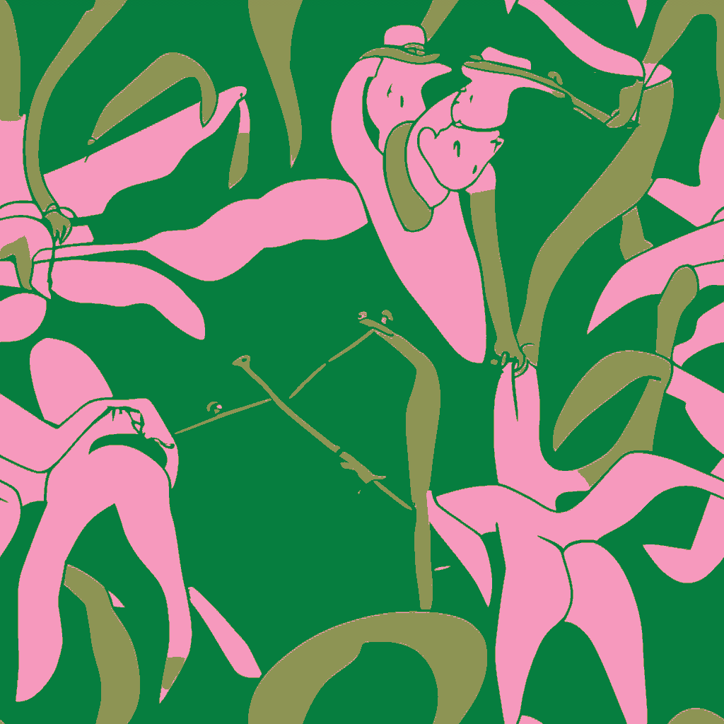 Giraffes Bacchanal in Bottle Green