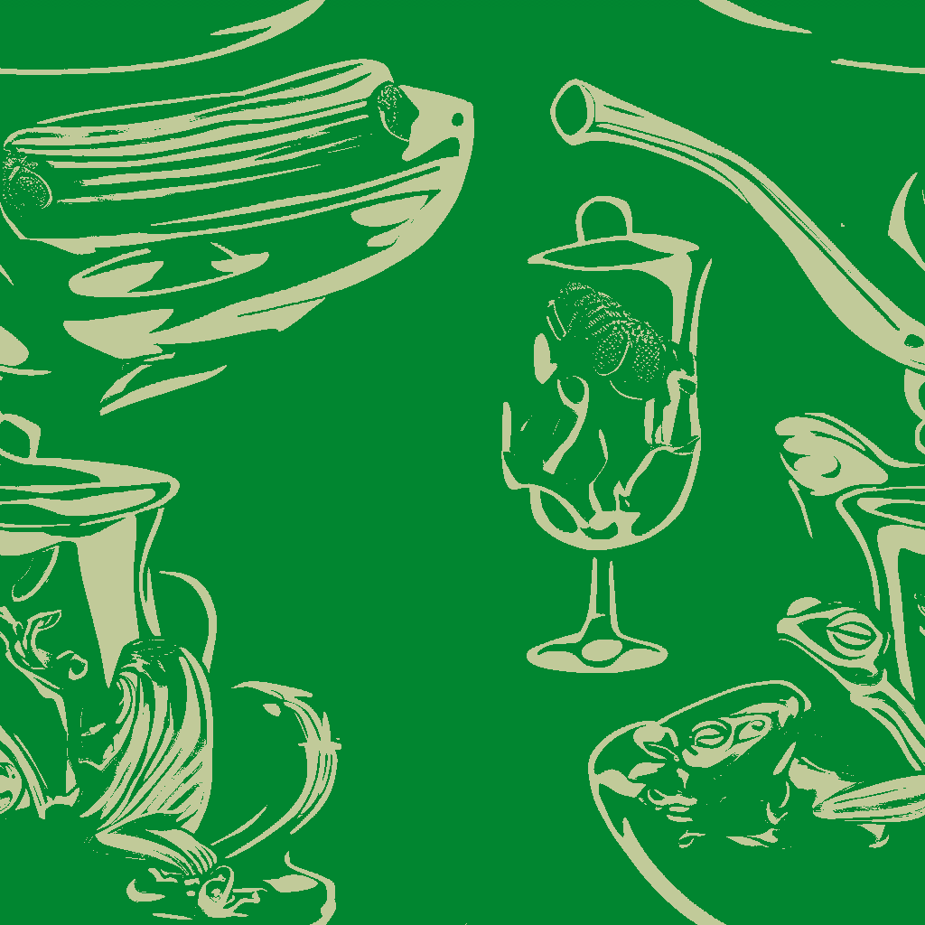 Frogs Carouse in Bottle Green