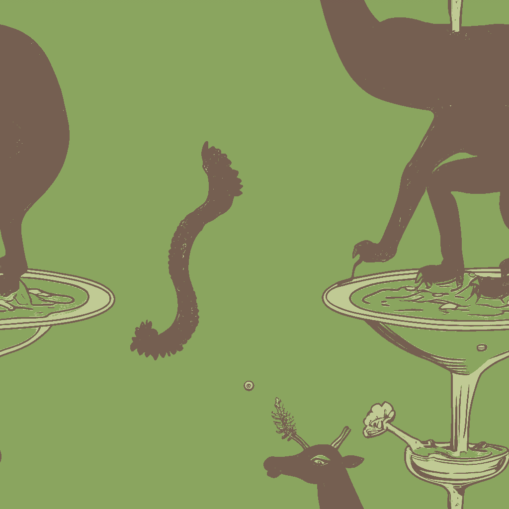 Giraffes Saunter in Sage