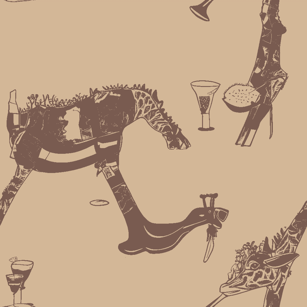 Giraffes Carouse in Apricot
