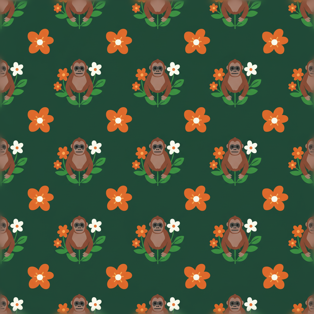 Orangutans Carouse in Bottle Green