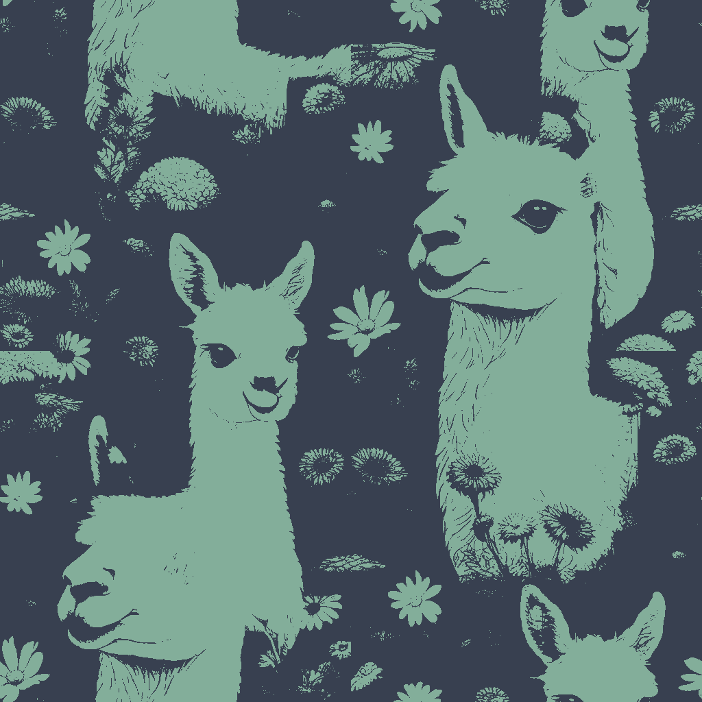 Llamas Slumber in Bottle Green