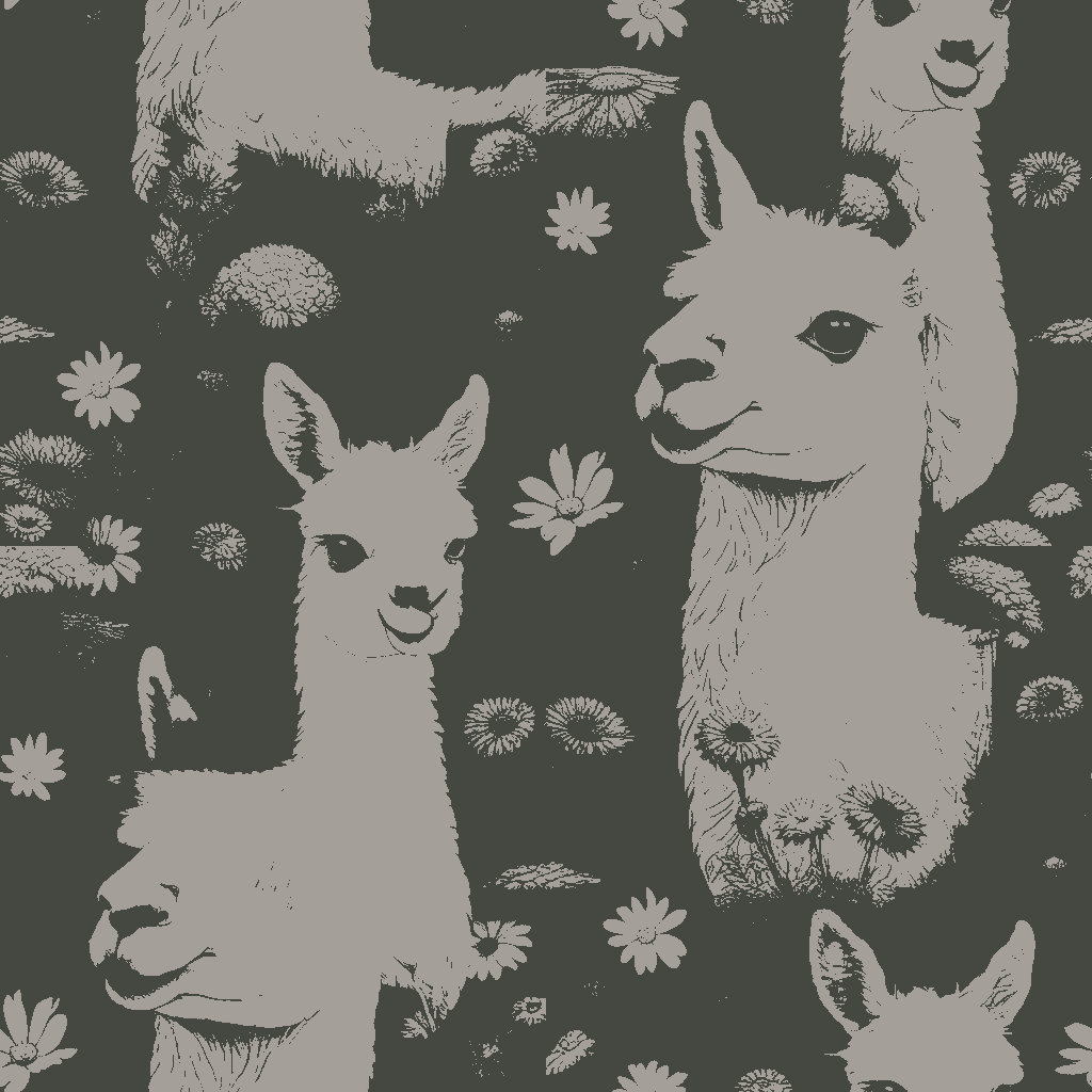 Llamas Daydream in Bottle Green