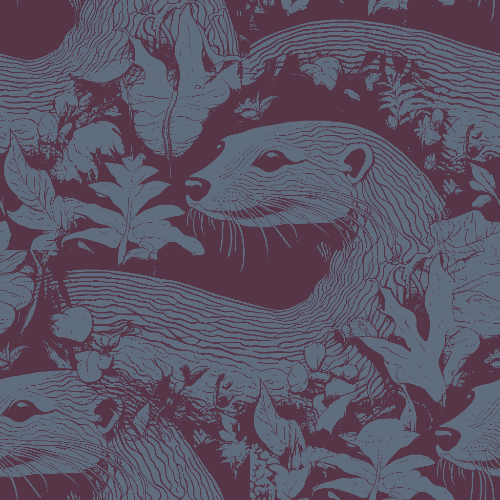 Otters Drift in Claret