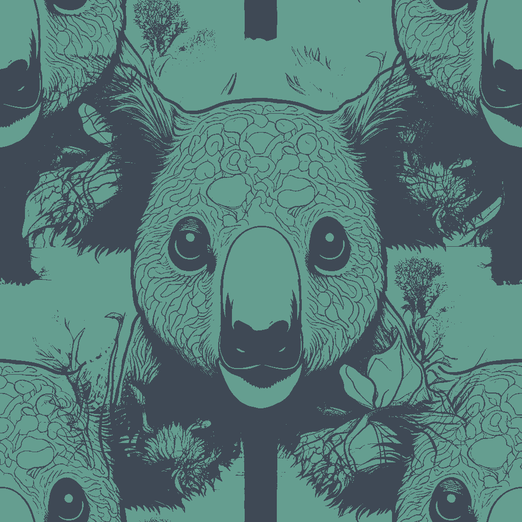 Koalas Idyll in Plum