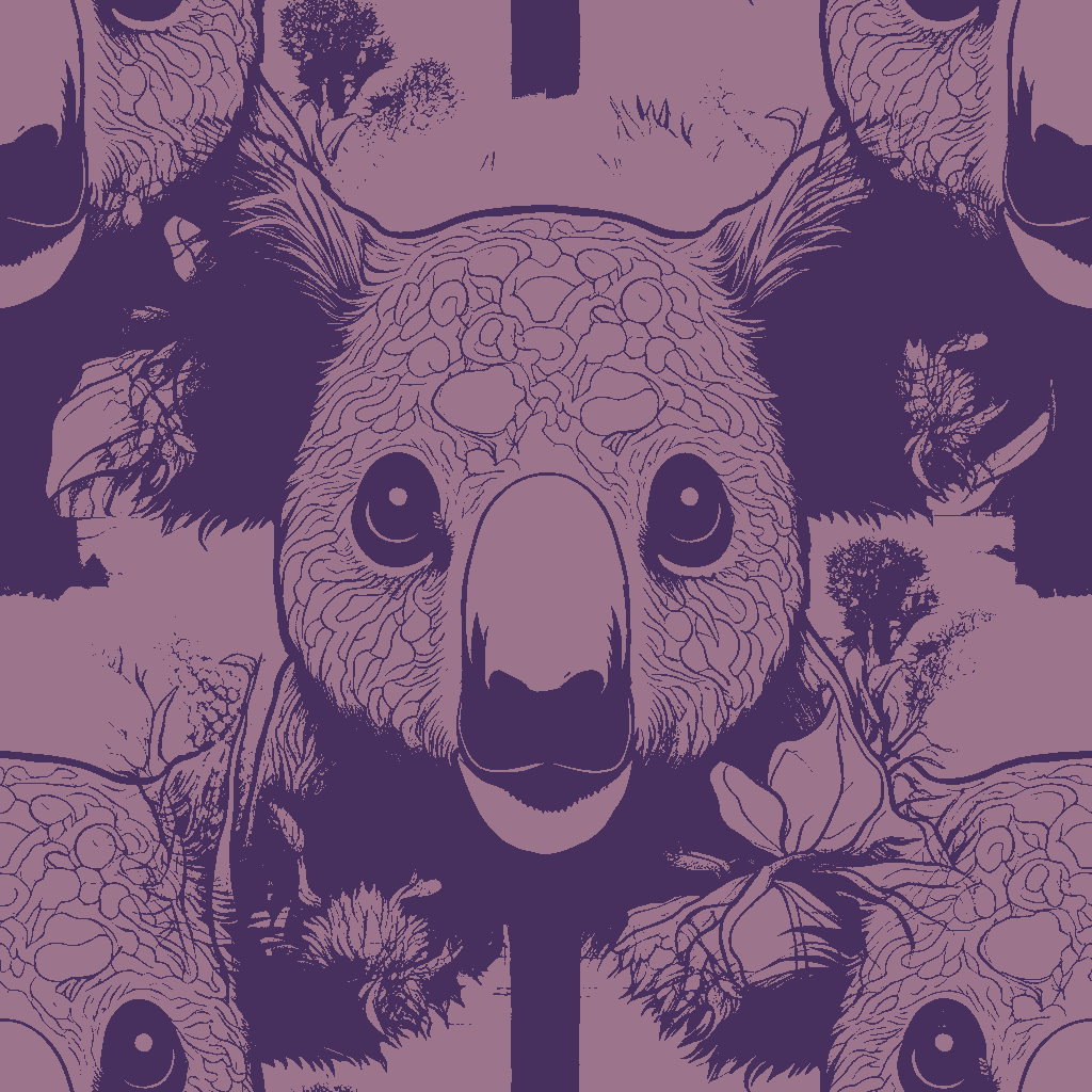 Koalas Slumber in Plum