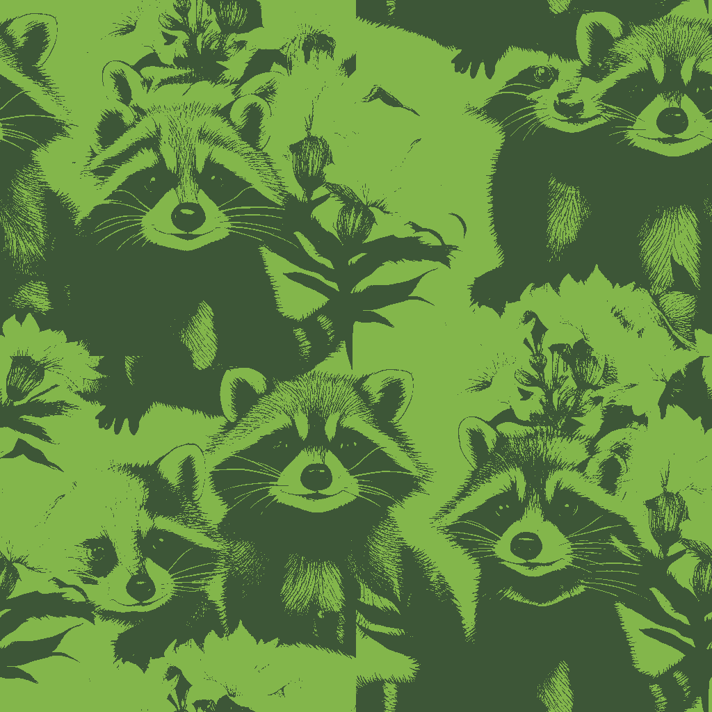 Raccoons Repose in Honey