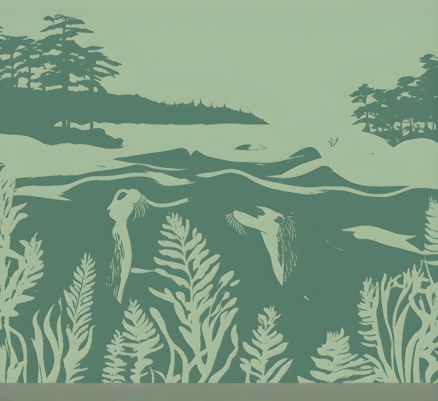room-size scenic mural at 12ft x 11ft