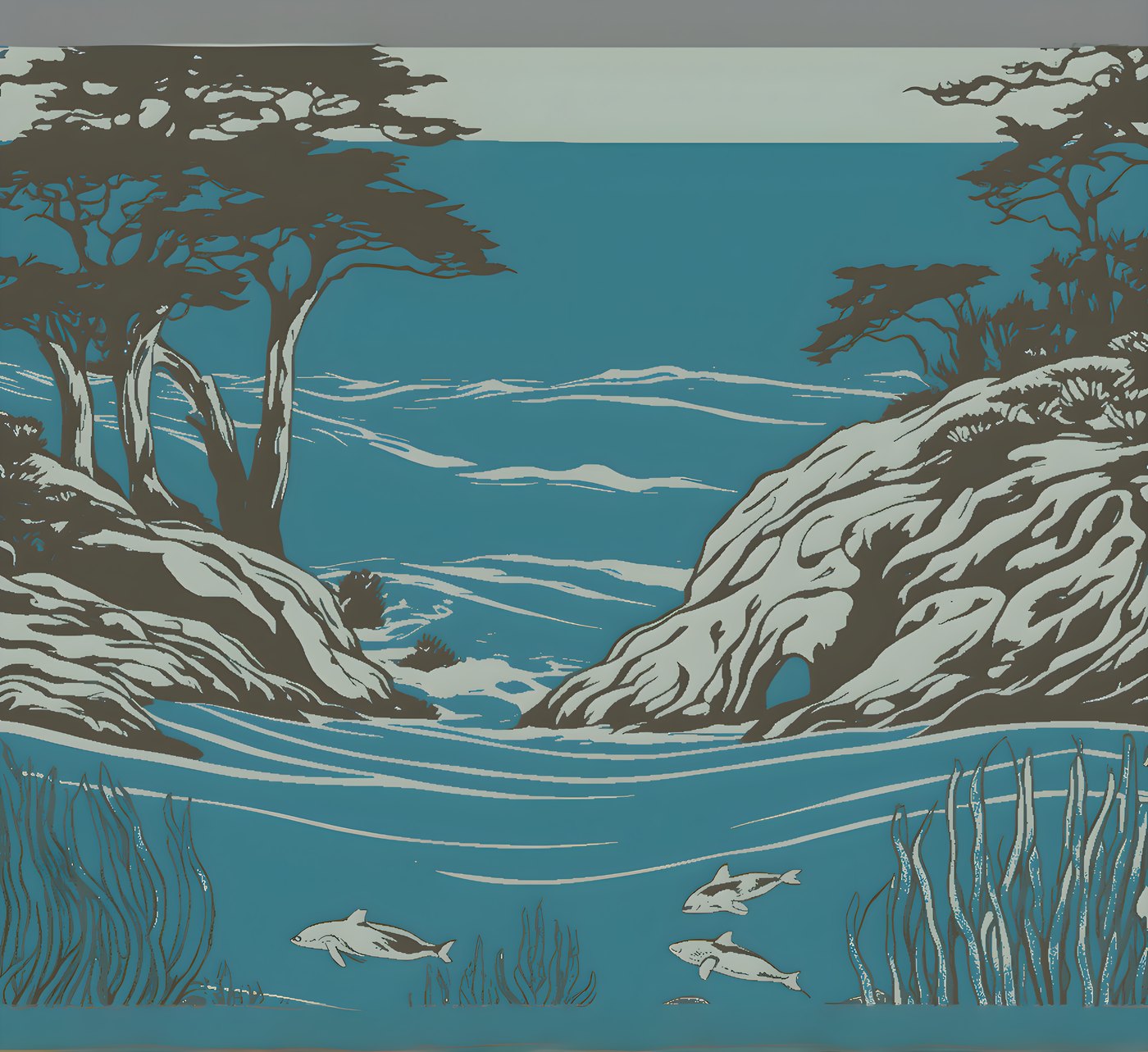 room-size scenic mural at 12ft x 11ft