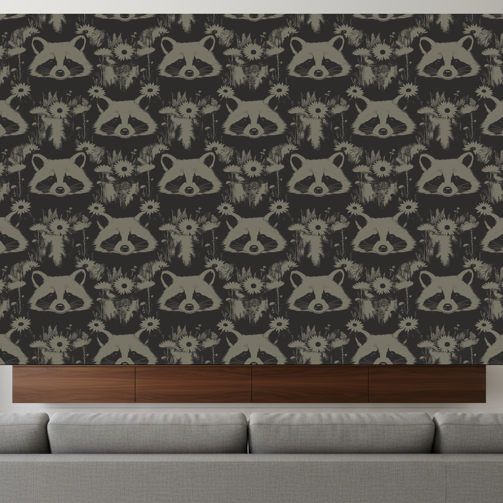 Raccoons Lullaby in Olive — residential