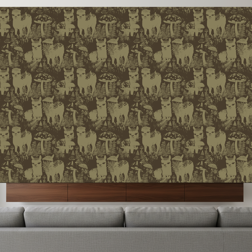 Alpacas Drift in Olive — residential