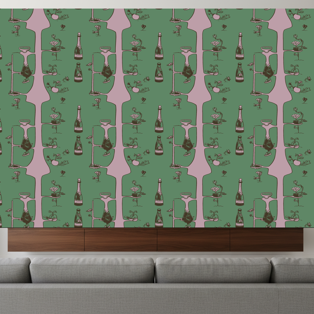 Birds Carouse in Sage — residential