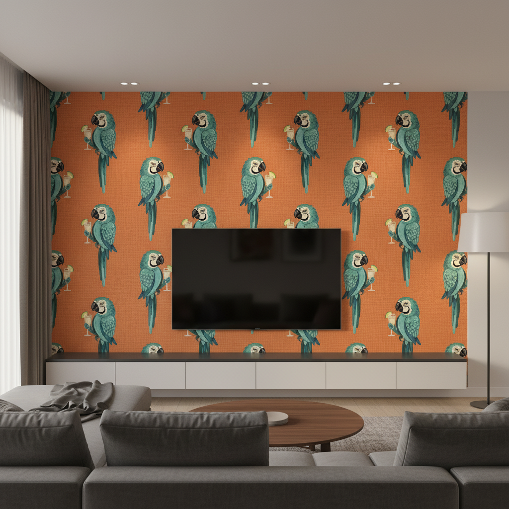 Macaws Bacchanal in Blush — residential